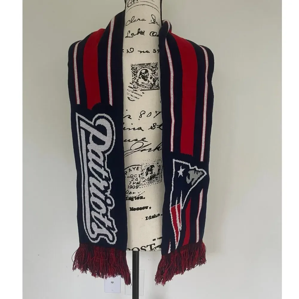 NFL FOOTBALL NEW ENGLAND PATRIOTS SCARF REVERSIBLE WINTER FANATIC APPAREL ICONIC